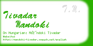 tivadar mandoki business card